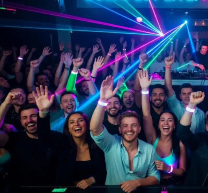 Energikus közönség pillanatkép egy Night Life Gather eseményen